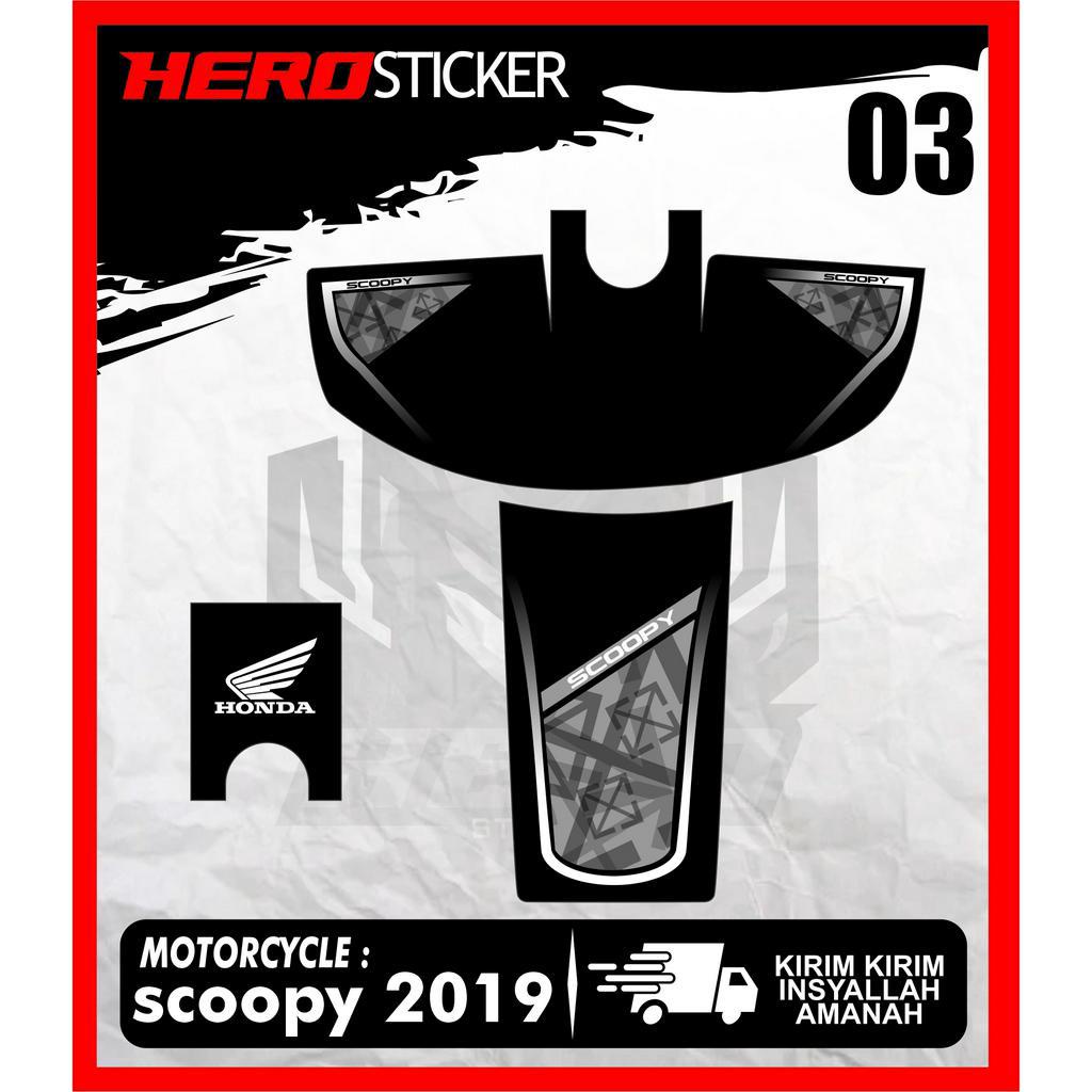 STICKER DASHBOARD TANKPAD DECKPAD SCOOPY 2019-STICKER TANKPAD SCOOPY 2019 OFF WHITE