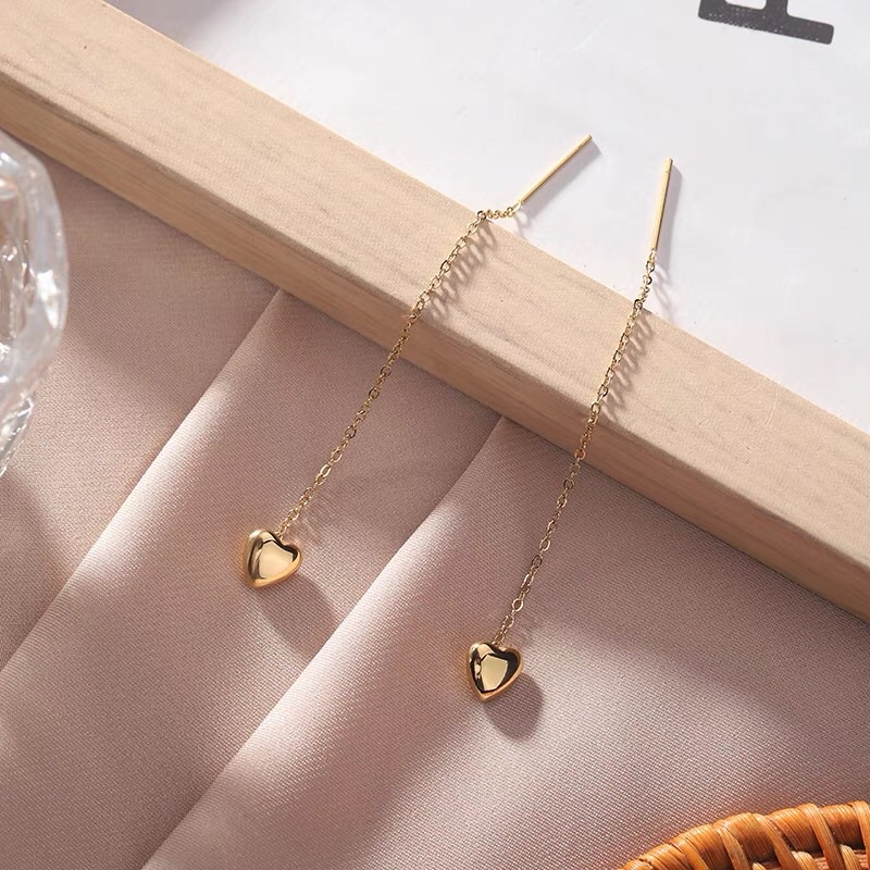 Anting Titanium Gold Love Korea Fashion Elegan Style Premium