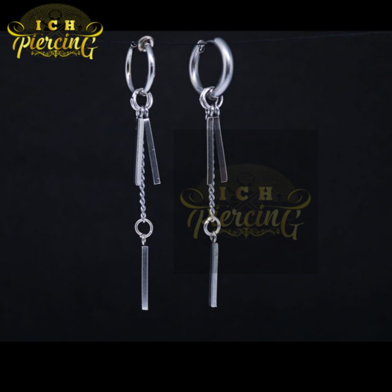 Anting HOOP rumbai Tindik dan Jepit Jungkook / Anting BTS Anting Korea Anting Hits Anting Kpop / Anting Titanium