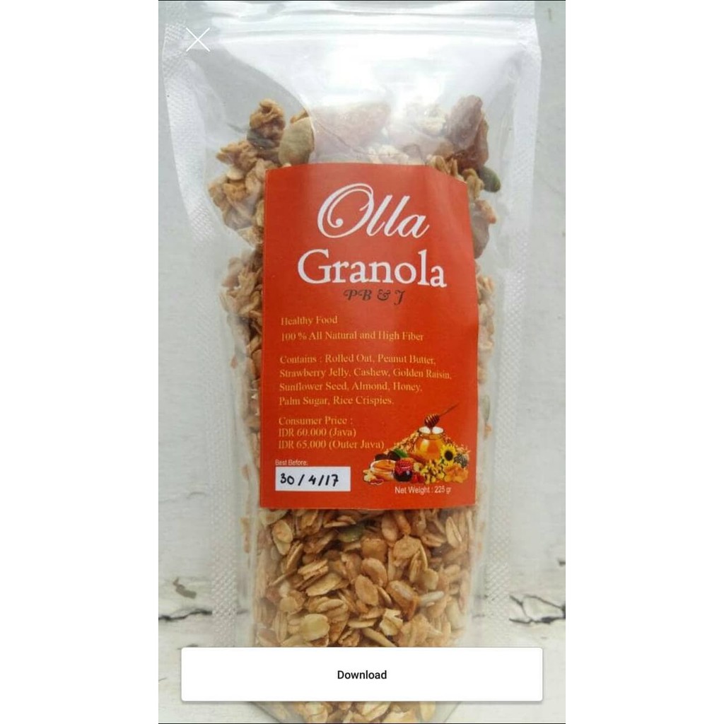 

Olla Granola PB&J 450 gr / Crunchy Healthy Diet Snack