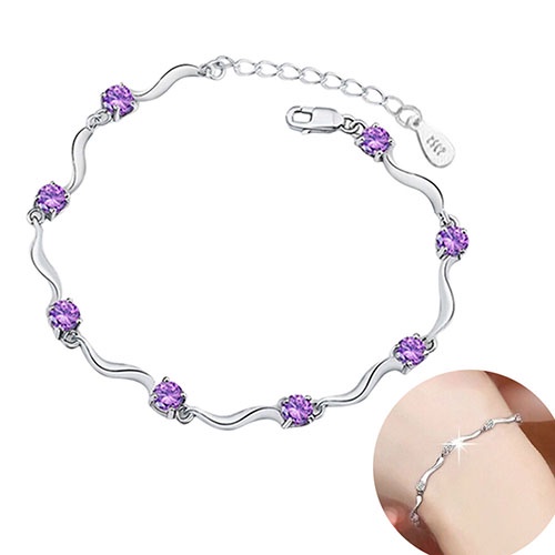 Hu Hu Hu Hu Hu Alat Bantu Pasang Kacamata♡ Gelang Rantai Bambu Bahan 925 Sterling Silver Aksen Kristal Untuk Wanita