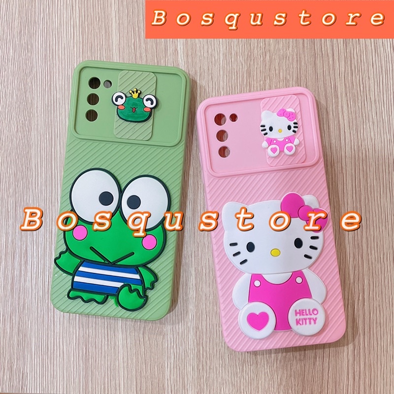 CASE MACARON SLIDE CAMERA OPPO A52/ A92/ A31 2020/ A9 2020/ A5 2020/ SOFT CASE MACARON SLIDE CAMERA KARAKTER DORAEMON HELLOKITTY KEROPPI MIMICAT MINNIEMOUSE