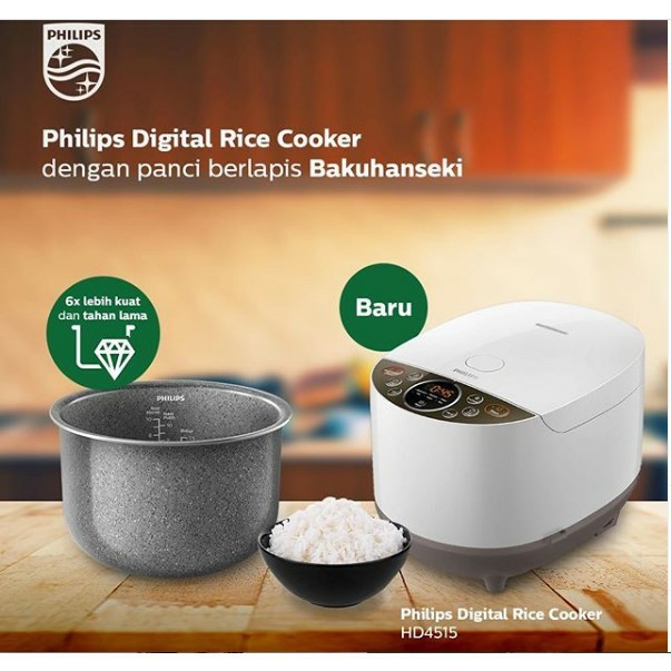 PHILIPS Magic Com HD 4515 - HD4515 Rice Cooker Digital 1,8L Fuzzy