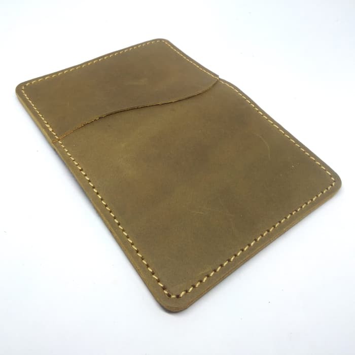 dompet kartu kulit asli card wallet warna olive PHWL265