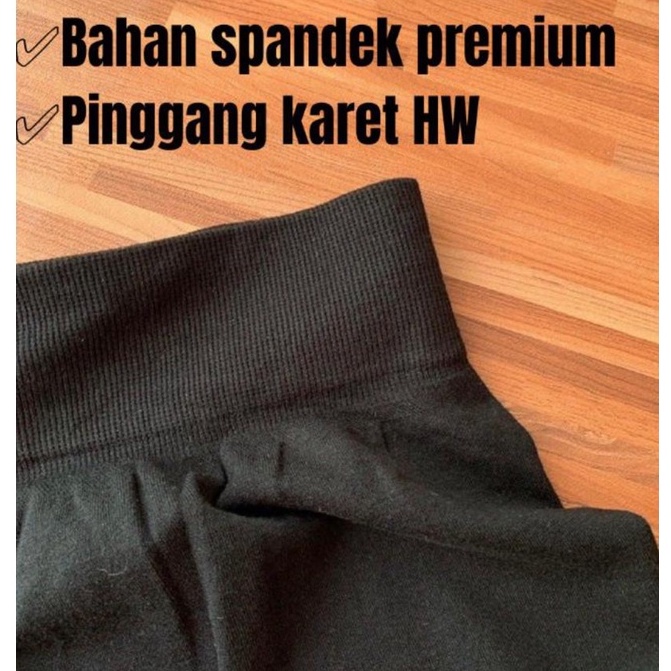 Hopylovy Celana Legging Wanita Selutut | Leging Highwaist Wanita 3/4 Biker Pants Celana Sepeda