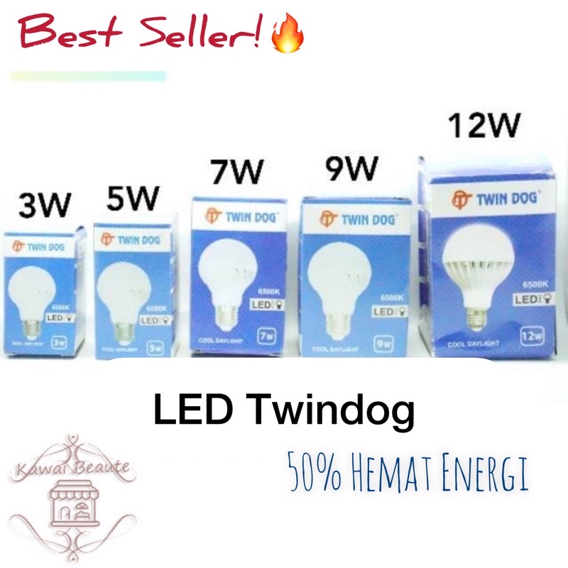 Lampu Bohlam LED BULB TWINDOG TD/ Cool Daylight 3W 5W 7W 9W 12W 15W 18W WATT