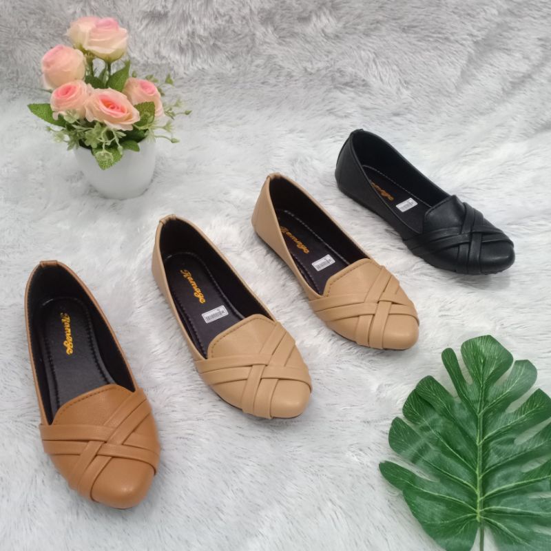 SEPATU FLAT SHOES WANITA SOL KARET H19 37/44