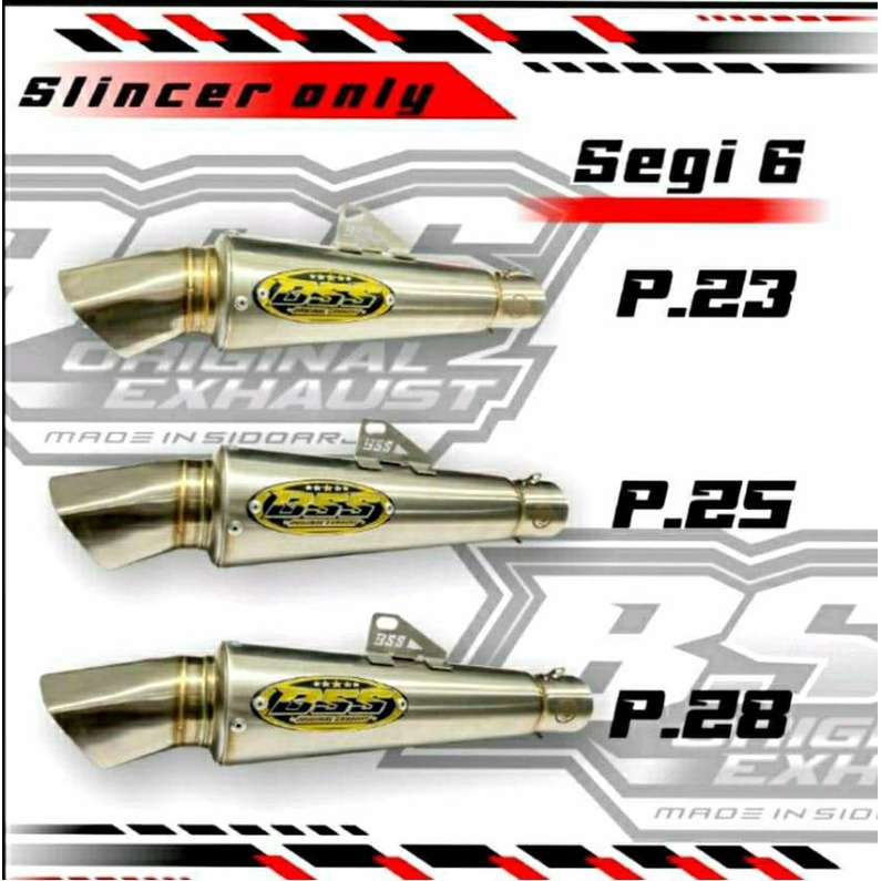 slincer segi enam original bss muffler ngker