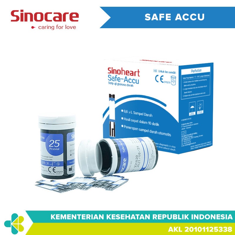 Strip Sinocare Sinoheart Safe-Accu Gula Darah  /Strip Glukosa Safe Accu