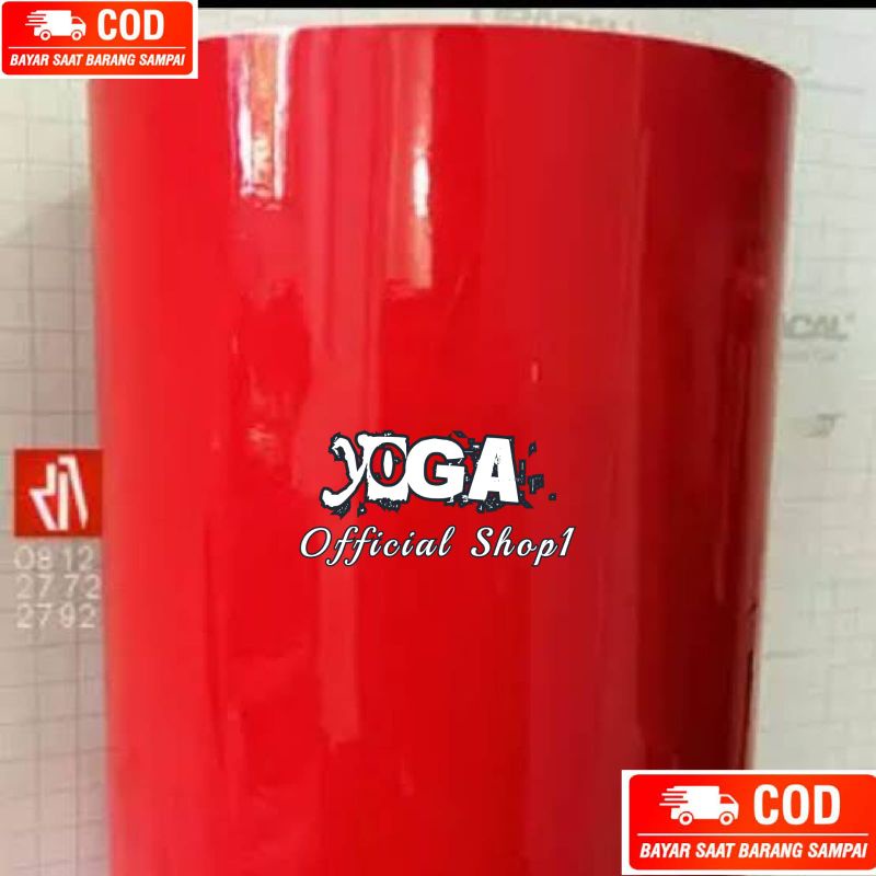 Sticker Skotlet Merah glosy Skotlet motor Lebar45