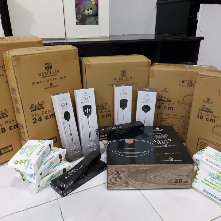 Debellin Casserole 20 Cm - Grey Granite Cookware Series Atau Panci Anti Lengket Premium