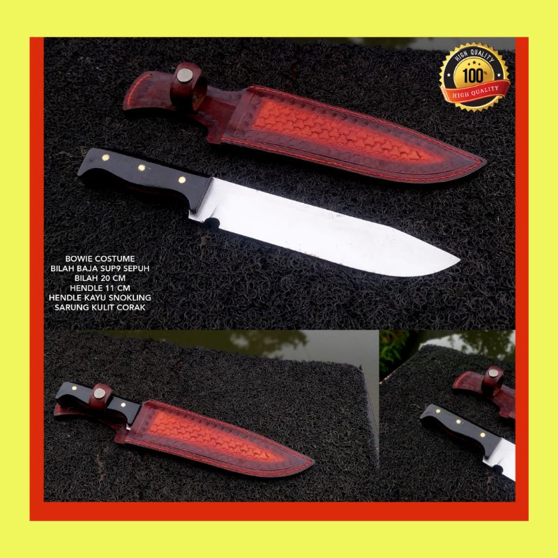 PISAU SEMBELIH BOWIE CUSTOM SUPER TAJAM SIAP PAKAI
