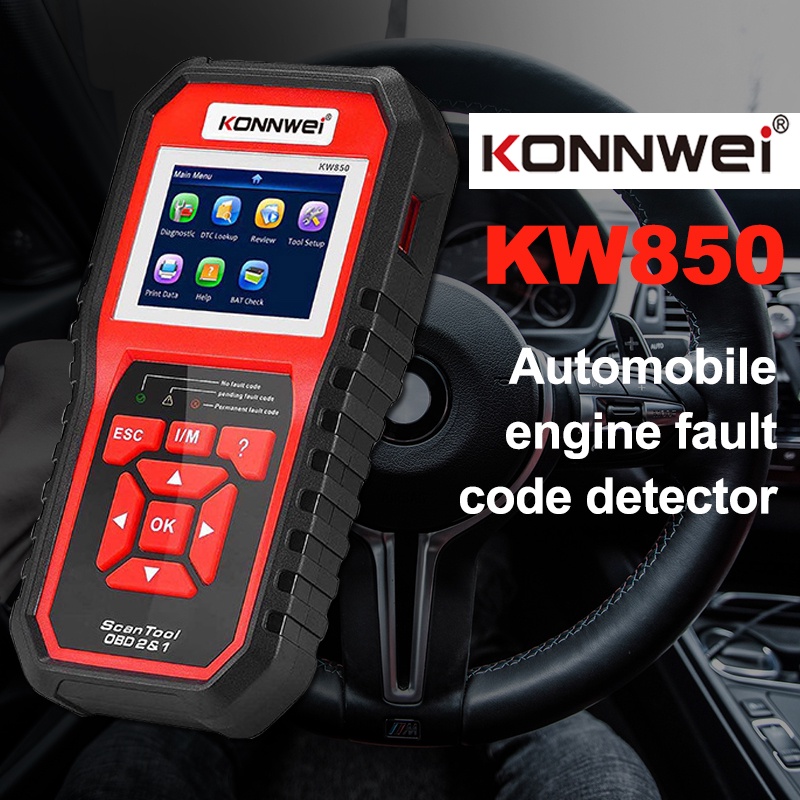 （Original）KONNWEI OBD2 kw850 OBD OBD2 Pemindai Mobil Sistem Lengkap Alat Diagnostik Mobil