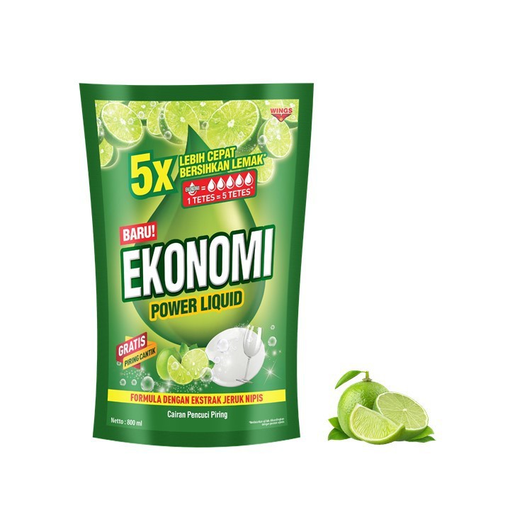 Ekonomi Pencuci Piring Power Liquid + Sponges