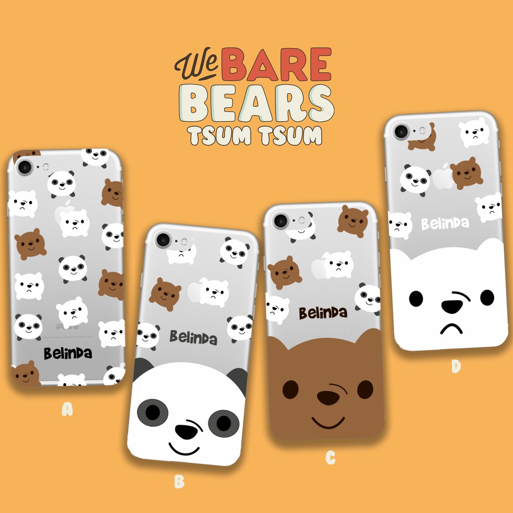 custom case we bare bear lucu kasih nama tanpa po