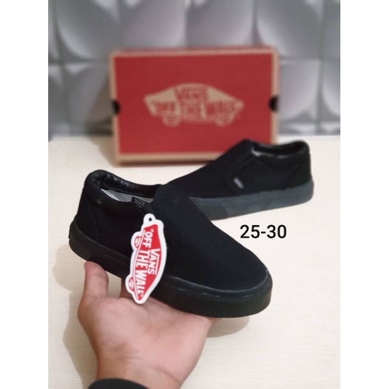 BISA COD - Sneakers Kids sepatu anak perempuan / sepatu anak laki-laki VANS Hitam Slip On