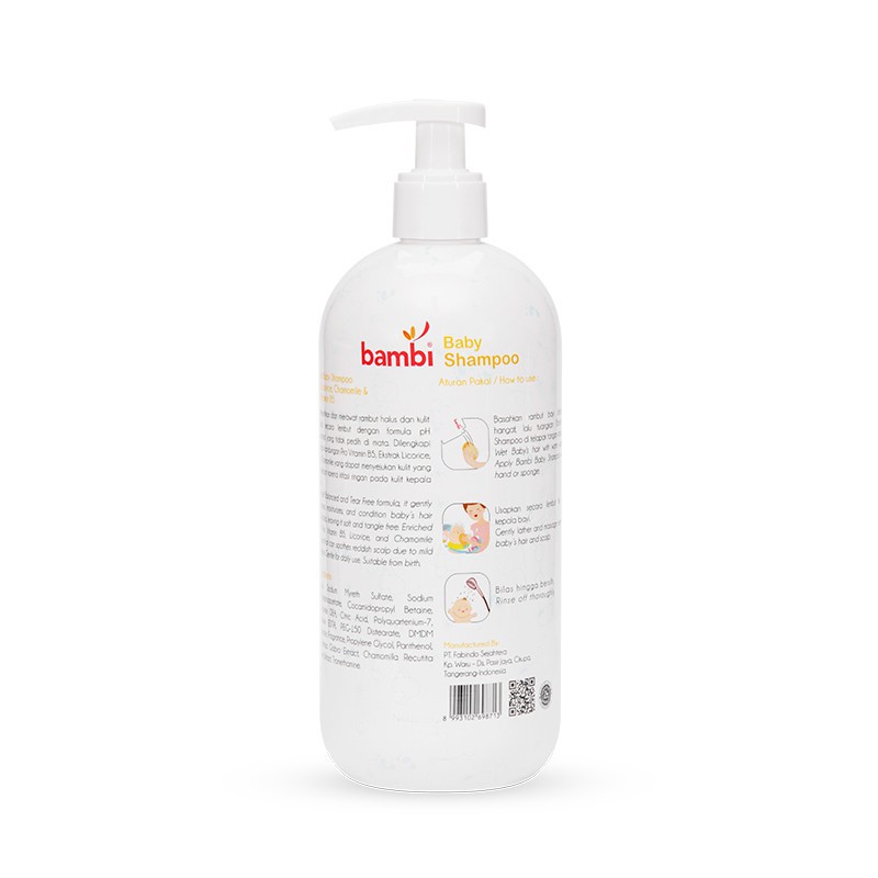 Bambi Baby Shampoo Pump 500ml / refill 450ml