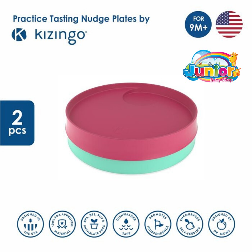 Kizingo Plates 2 Packs - Nudge Plate - Piring Makan Bayi