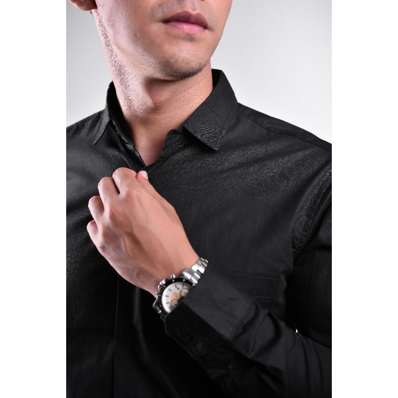 Mubeng - Kemeja Panjang Formal Slimfit Hitam