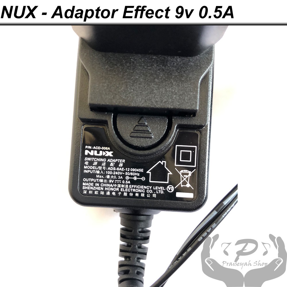 Adaptor Efek Gitar Nux 9V 0.5A Adapter Effect Power Supply ACD-006A