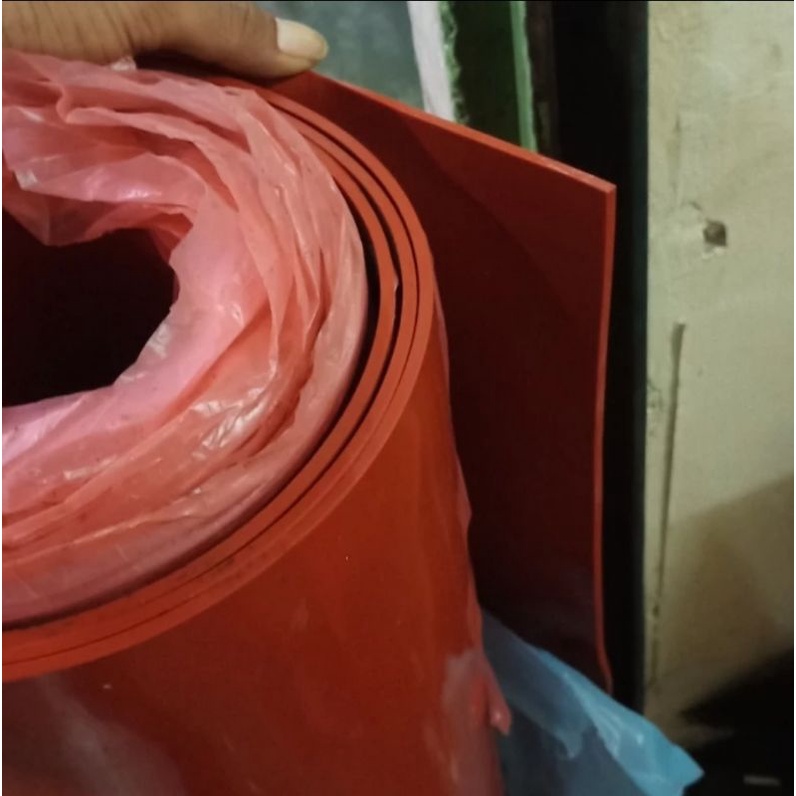 Silicon Rubber Red /Karet Silikon Merah Tebal 8mm ukuran 1metet x 1meter