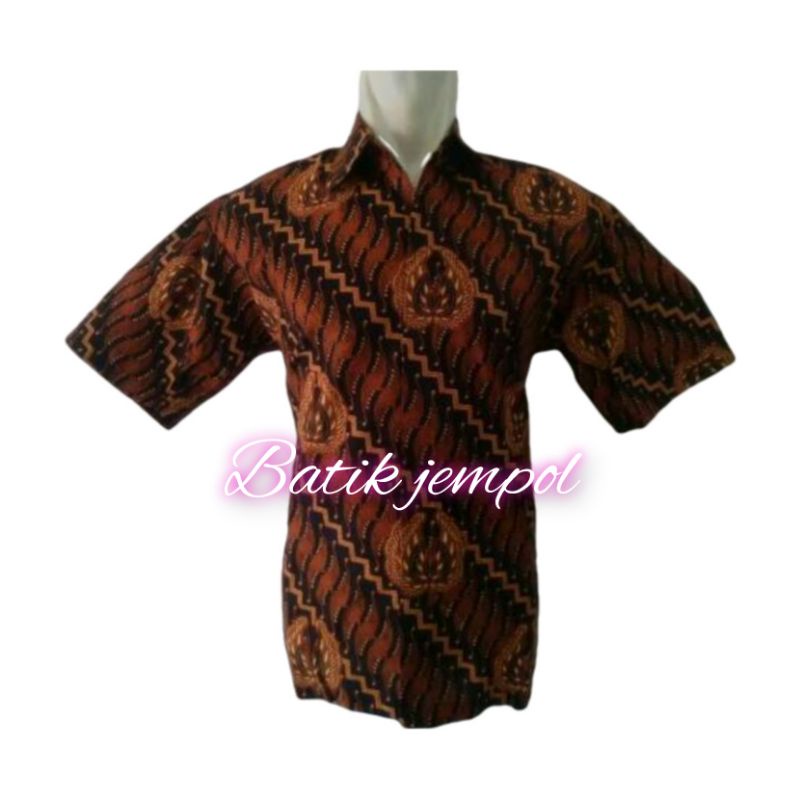 Hem batik parang garuda coklat