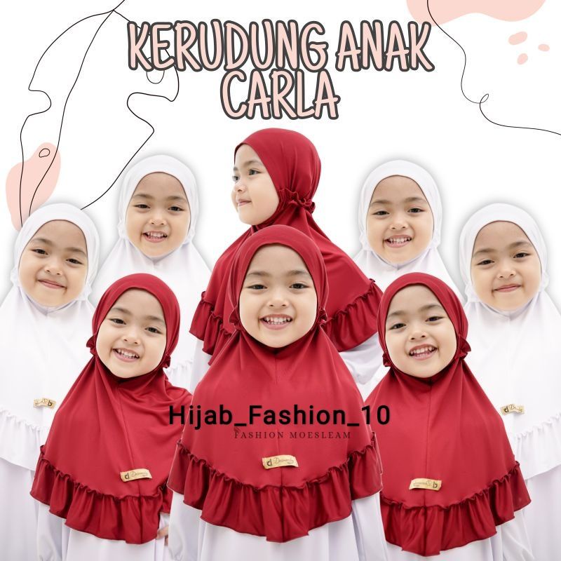 kerudung Carla anak instant Ori By Desmonda Hijab Premium 3th - 6 tahun terbaru | jilbab lucu bayi Perempuan sekolah tk 4 - 5 thn | hijab Tanggung baby sd bahan jersey lembut adem
