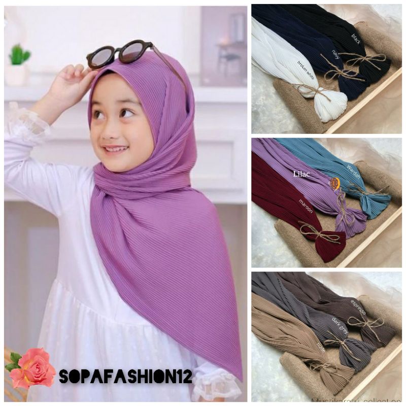 PASHMINA SYAL PLISKET ANAK-ANAK PROMO(BELI 8-9 PCS GRATIS 1)TERLARIS/PASHMINA PLISKET HYGET PREMIUM-1