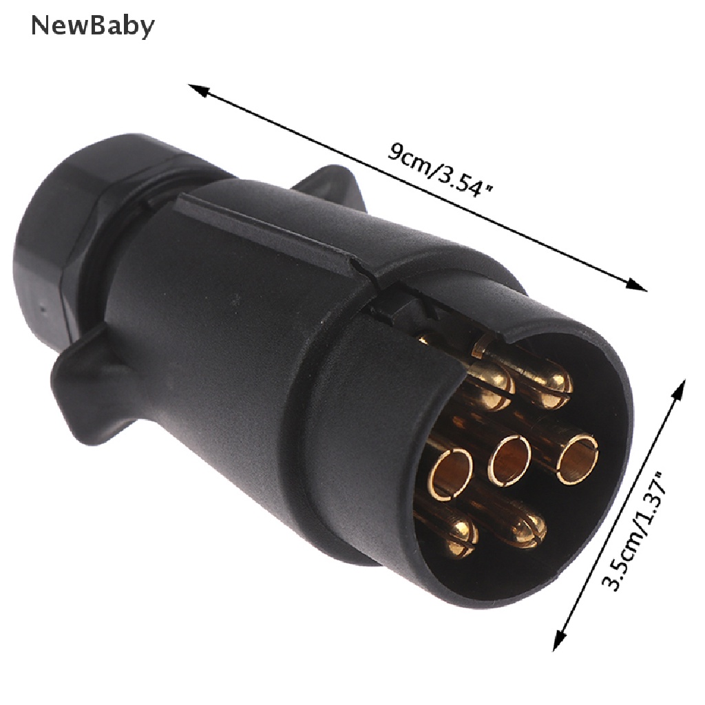 Newbaby Socket Plug Konektor 7 Pin Bulat Standar Eropa 12V Untuk Mobiltrailer
