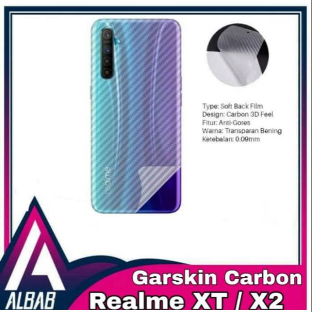 Back Skin Carbon Realme XT - Skin Carbon Realme XT Realme X2 SC