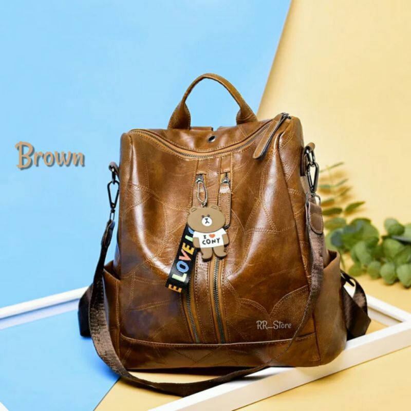 Tas Ransel Wanita Terbaru Kantor Kerja Sekolah Kuliah Outdoor Trendy Kore - Tas Wanita Murmer