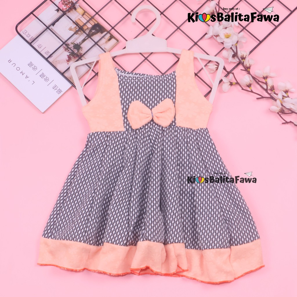 Dress Aurora uk 1-2 Tahun / Baju Anak Perempuan Murah Dres Batik Adem Pakaian Yukensi Gaun Pesta