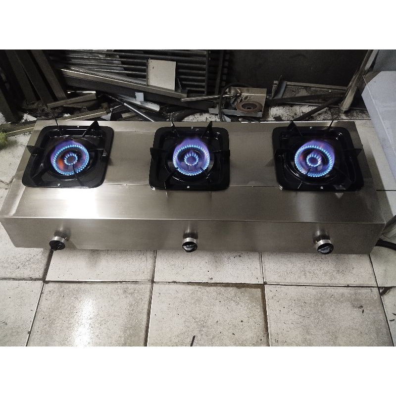 kompor 3 tungku stainless