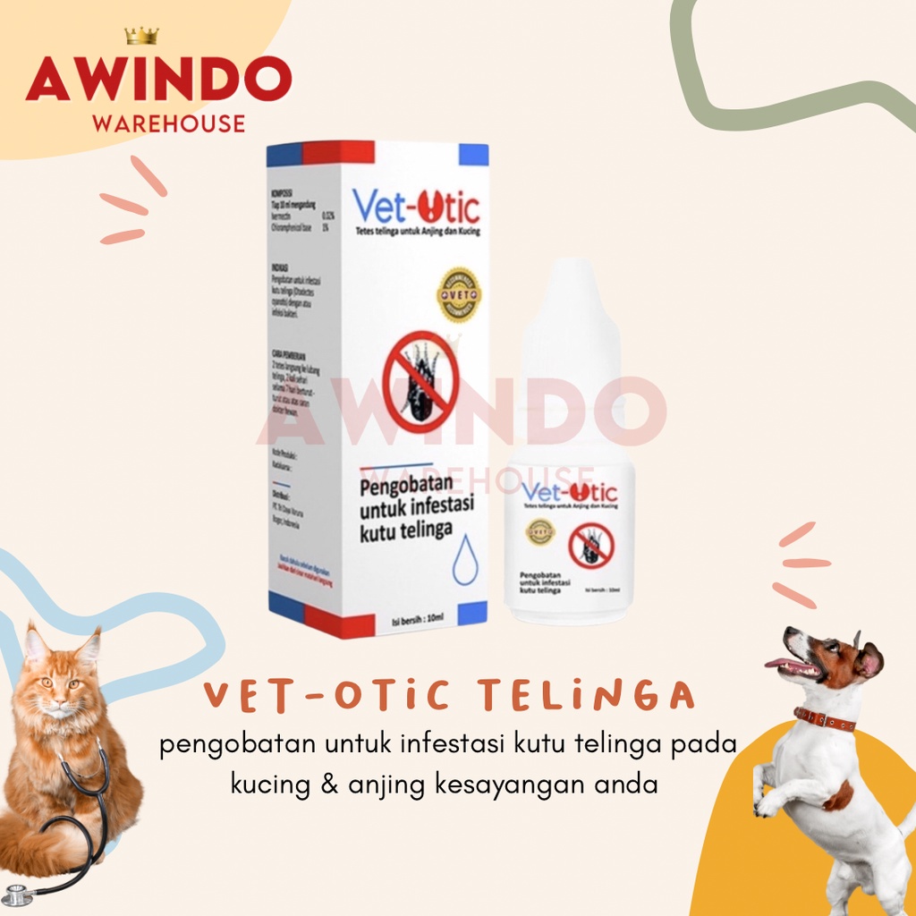 VEO-TIC - Veo Tic Obat Tetes Radang Kutu Luka Telinga Kucing Anjing Kelinci Veotic