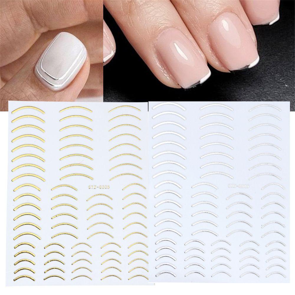 Preva 3D Nail Sticker Star Silver Gold Waved Lines Stripe Stiker Transfer