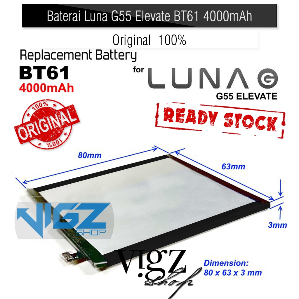 Baterai Battery Luna G55 Elevate BT61 4000mAh Original