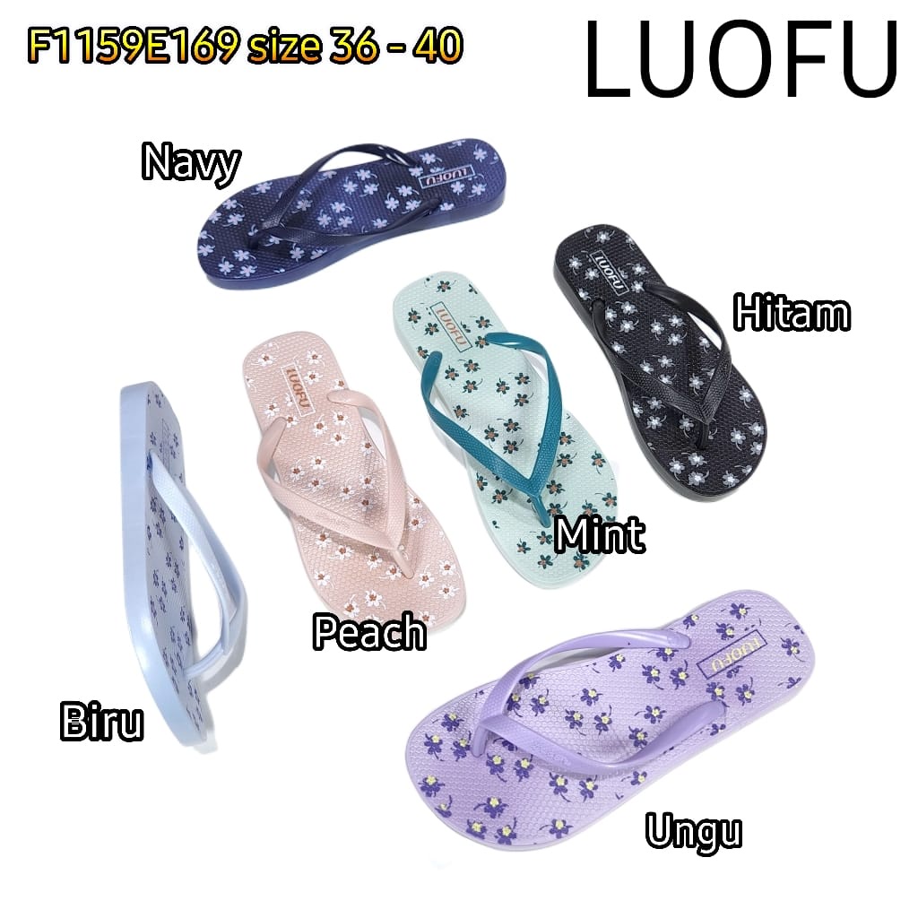 LUOFU ORIGINAL jelly sandal karet empuk murah jepit wanita sendal japit import F1159E169