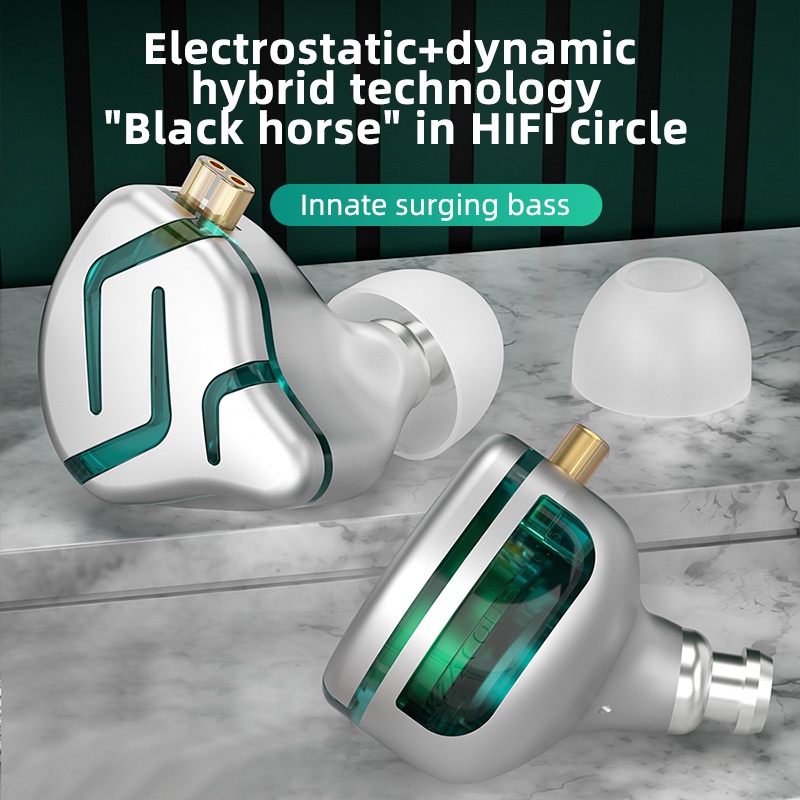 Kz ZES Headset Gaming Hybrid Drive Dinamis Elektrostatis + Mic ZSN ZEX PRO