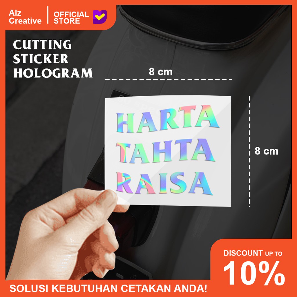 

STIKER VIRAL | HARTA TAHTA NAMA | STIKER HOLOGRAM CUTTING | PER PCS