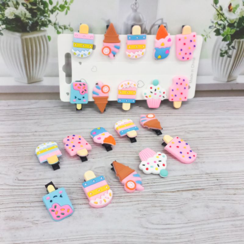 Jepit Rambut Karakter Anak Set Isi 10Pcs Korea Super Cute