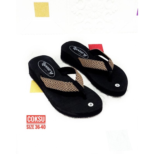 SANDAL JAPIT WANITA SANTAI MAIRA - SANDAL SPON WANITA - SANDAL WEDGES SPON MURAH