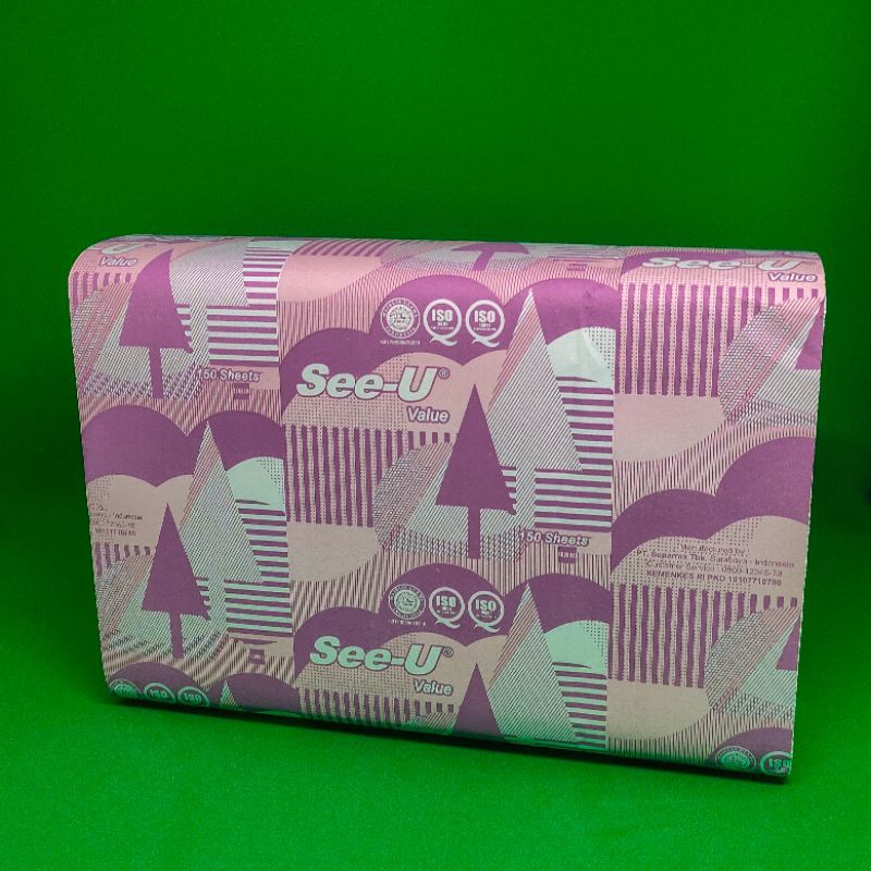 See-U Hand Towel Multifold Premium Ungu 150 Sh - Tisu Hand towel See-U