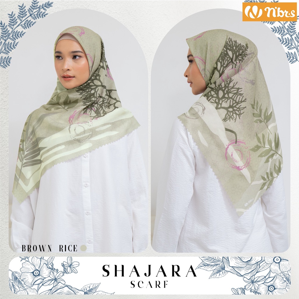NIBRAS HIJAB SHAJARA SCARF HIJAB MODERN KEKINIAN BAHAN VOAL MOTIF PRINT by NIBRAS HIJAB