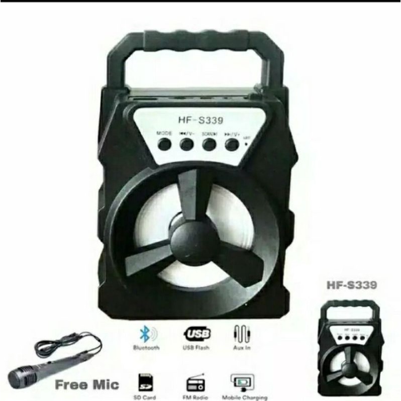 SPEAKER BLUETOOTH PORTABLE HF-S339 speaker karaoke (free mic)