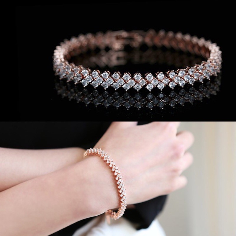 Simple Design Crystal Bracelet Noble Woman Shining Bangle Fashion Accessories