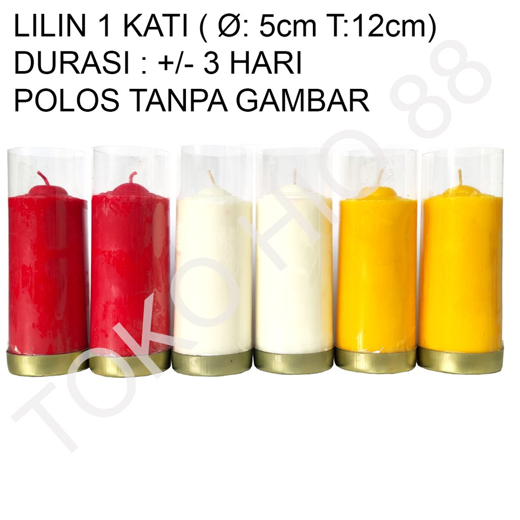 Lilin Merah 1 Pasang Ukuran 1 Kati Polos Bagus Sembahyang Kelenteng Tahan Lama Candle Mati Lampu