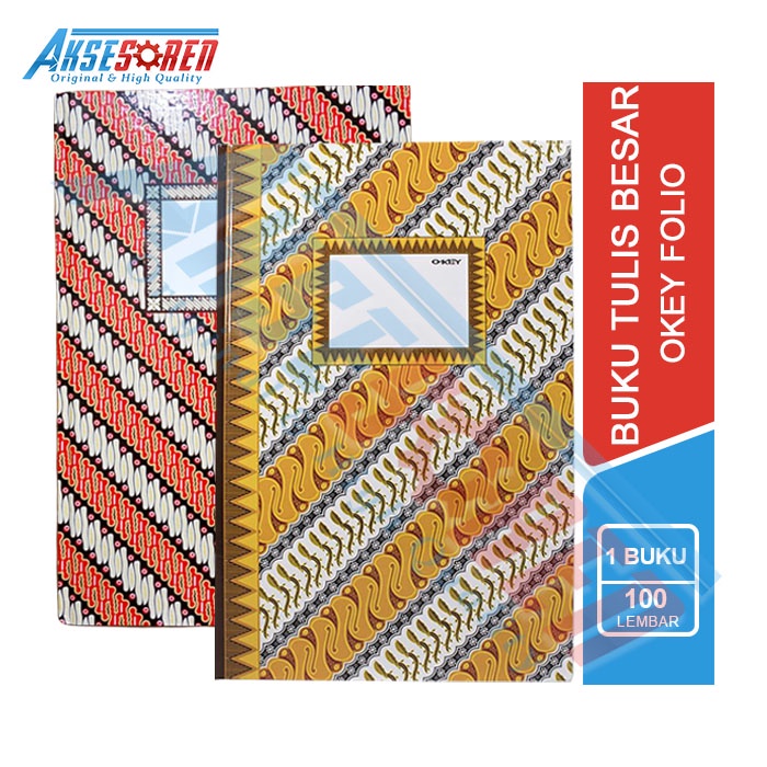 

Buku Tulis Okey Folio [1 Buku/100 Lembar] / Buku Tugas Catatan Harian / Buku Debur Besar
