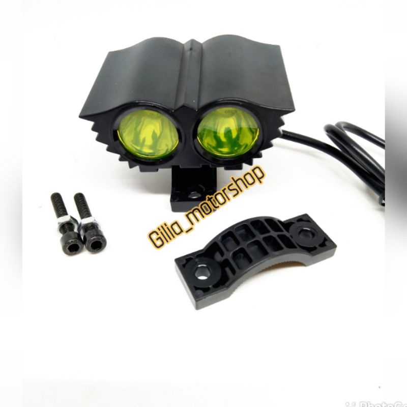 Lampu Tembak Owl 2 mata 3 Mode terang redup flash Universal Motor