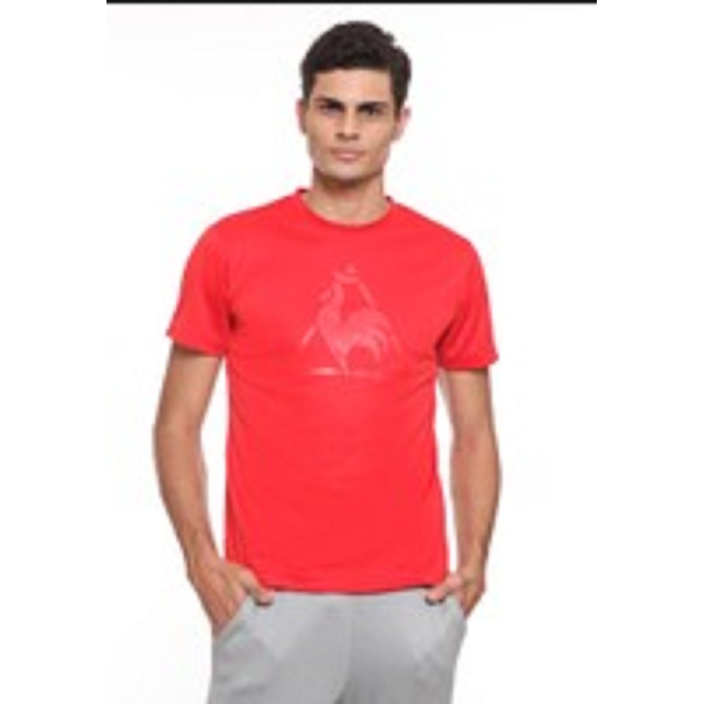 KAOS RUNNING Le Coq Sportif Logo Tee RED size S BNIP ORIGINAL TRAINING
