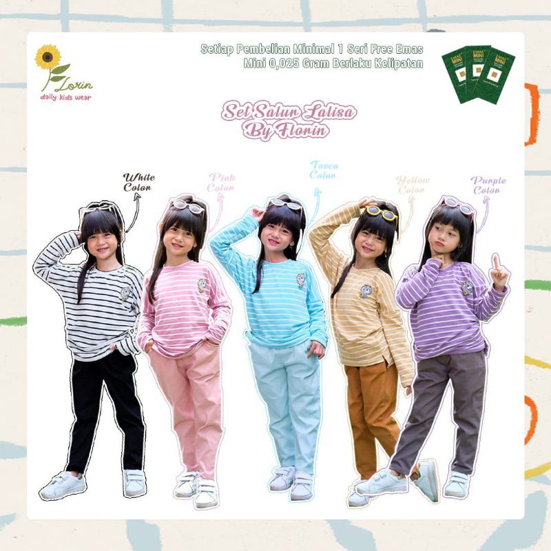 Afsheenastore Setelan Anak Perempuan Lalisa Salur Florin Kids